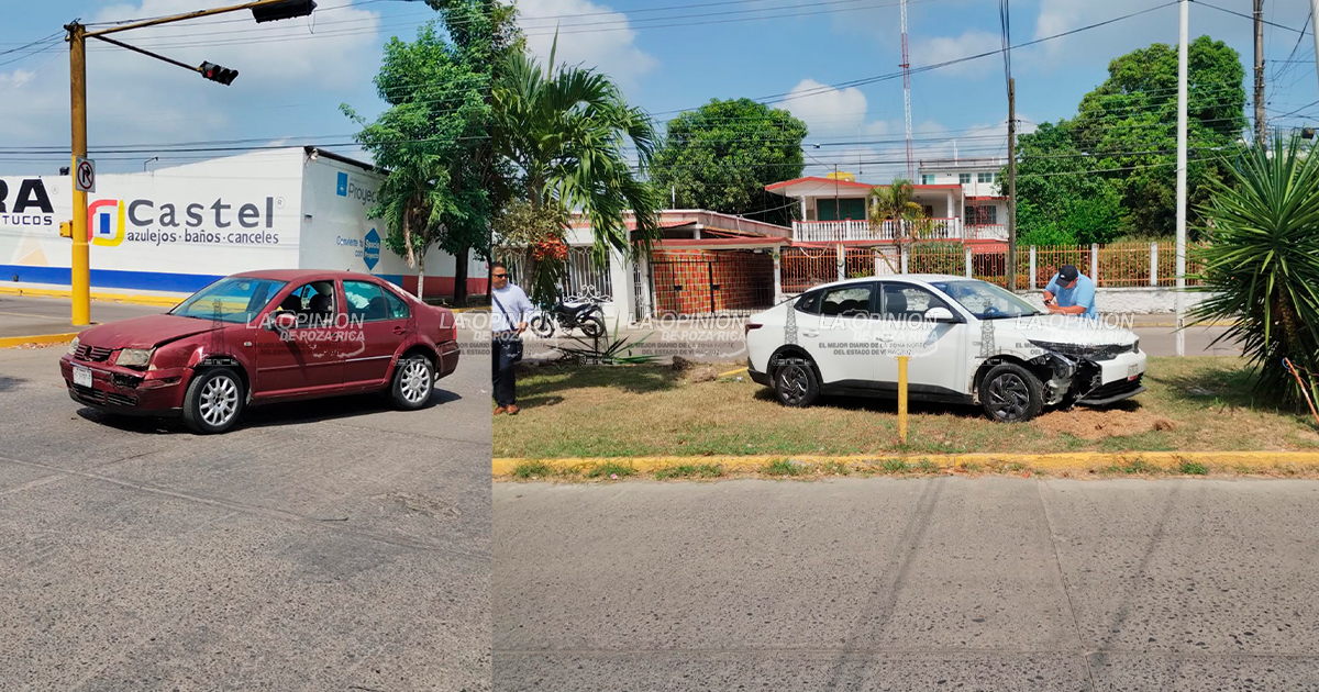 En percance trepa automóvil sobre el camellón