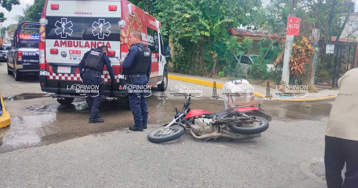 Motociclista resulta lesionado tras ser embestido por taxi en la colonia La Ceiba