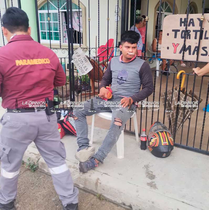 Motociclista resulta lesionado tras ser embestido por taxi en la colonia La Ceiba