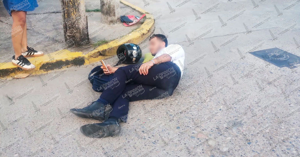 Motociclista queda lesionado Motociclista queda lesionado
