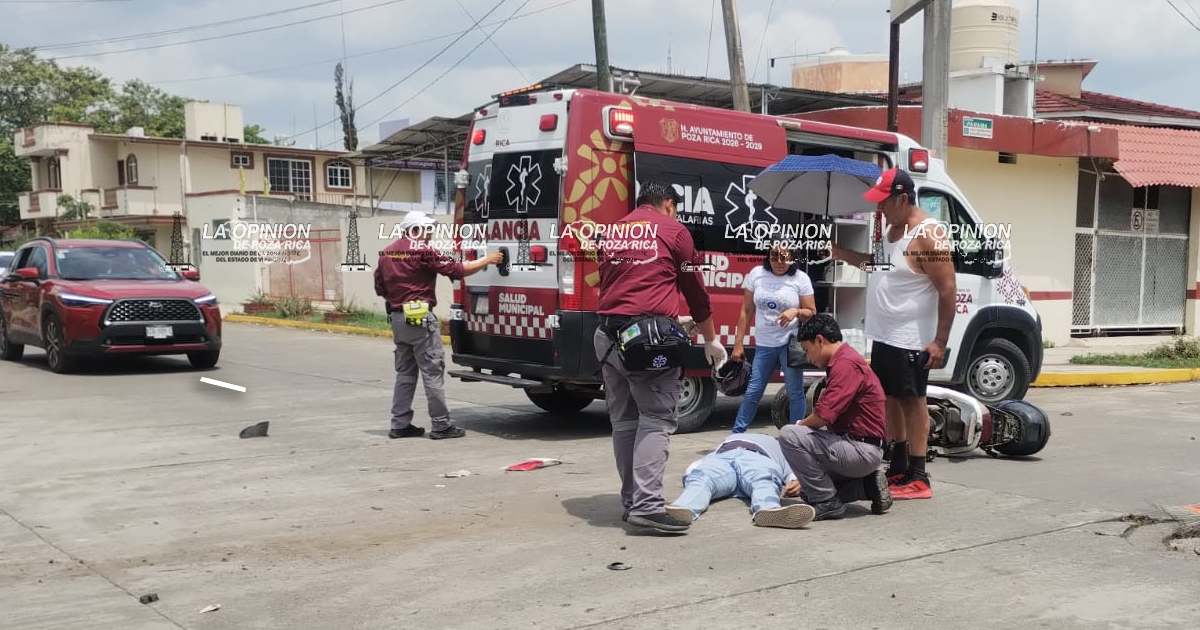 MOTOCICLISTA RESULTA LESIONADO TRAS CHOQUE EN LA 27 DE SEPTIEMBRE