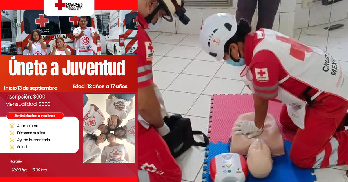 Cruz Roja invita a jóvenes a integrarse al Área de Juventud en Poza Rica Cruz Roja invita a jóvenes a integrarse al Área de Juventud en Poza Rica