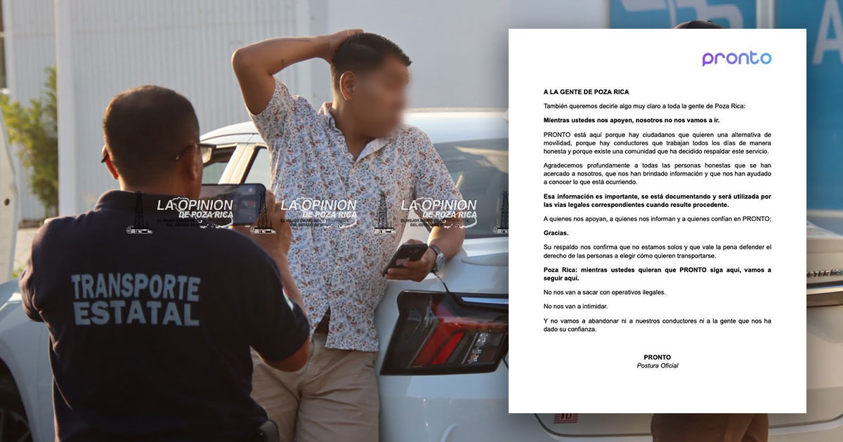 PRONTO acusa operativos ilegales PRONTO acusa operativos ilegales