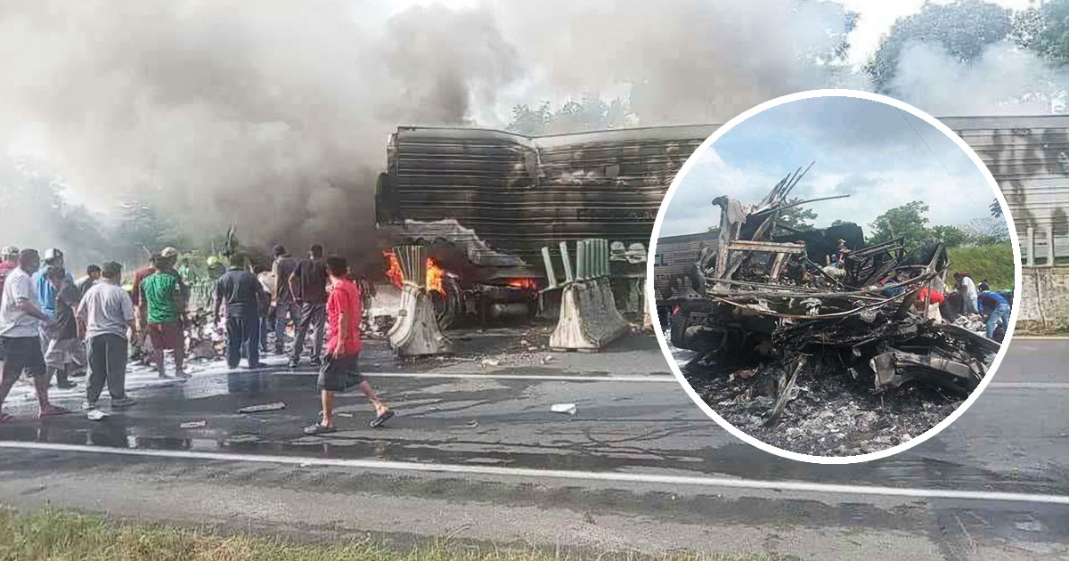 Accidente múltiple desata caos vial en la Isla–Acayucan; una unidad termina incendiada Accidente múltiple desata caos vial en la Isla–Acayucan; una unidad termina incendiada