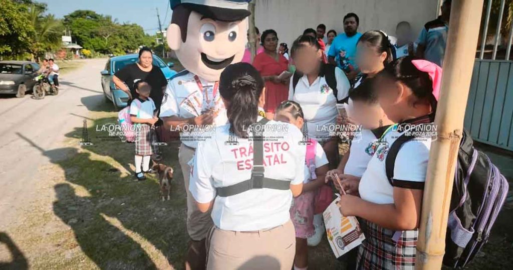 Refuerzan cultura peatonal en Tecolutla ante el regreso a clases