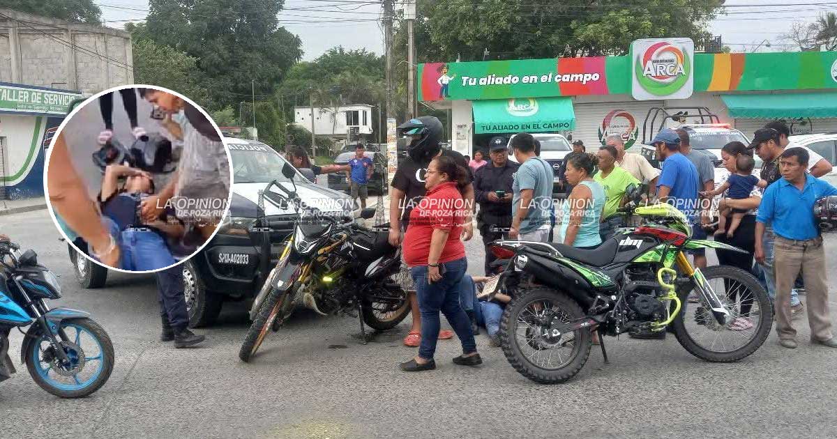 Colisionan motocicleta y patrulla de Álamo