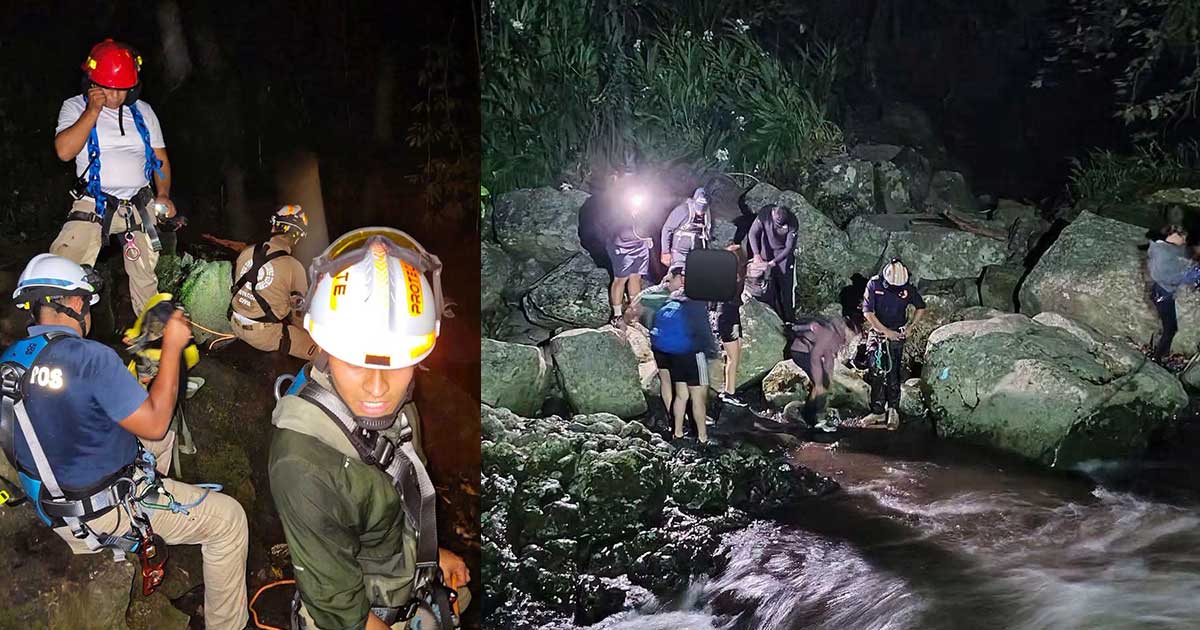 Rescatan a ocho jóvenes atrapados por crecida de río en Xico Rescatan a ocho jóvenes atrapados por crecida de río en Xico