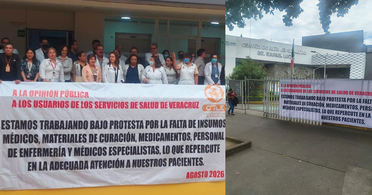 Bajo protesta, personal del CAE de Xalapa por falta de insumos y medicamentos