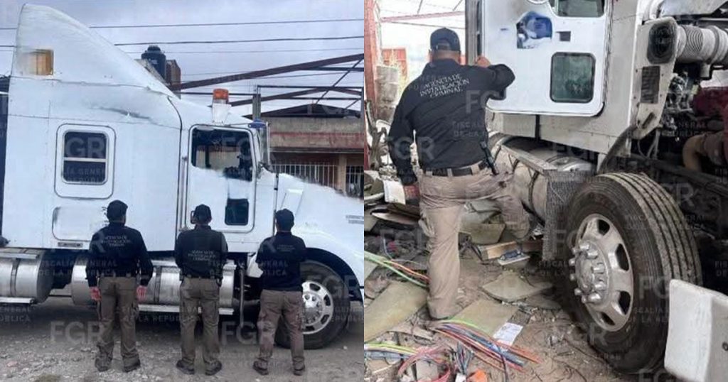 Recupera FGR tractocamión robado durante cateo en Perote Recupera FGR tractocamión robado durante cateo en Perote